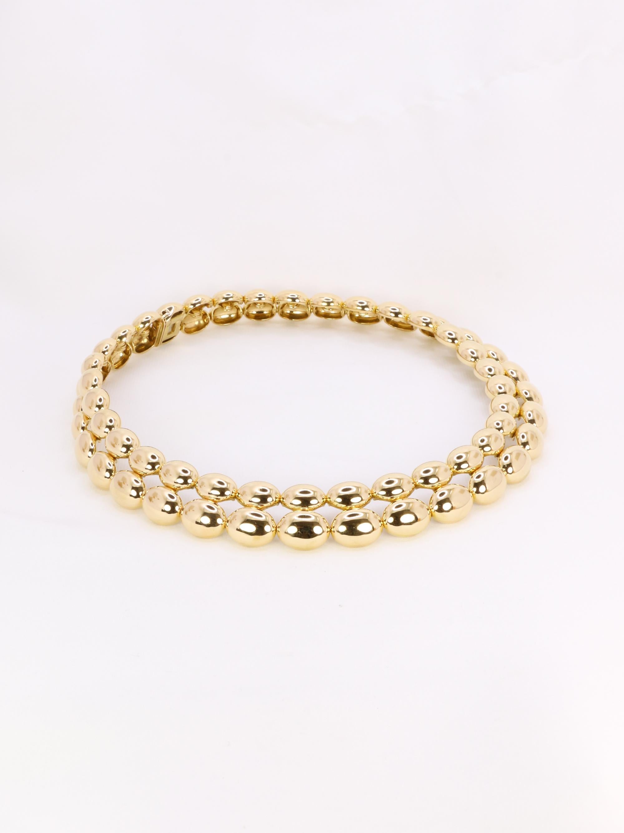CHAUMET Vintage necklace Magellan model double row in yellow gold For Sale 9