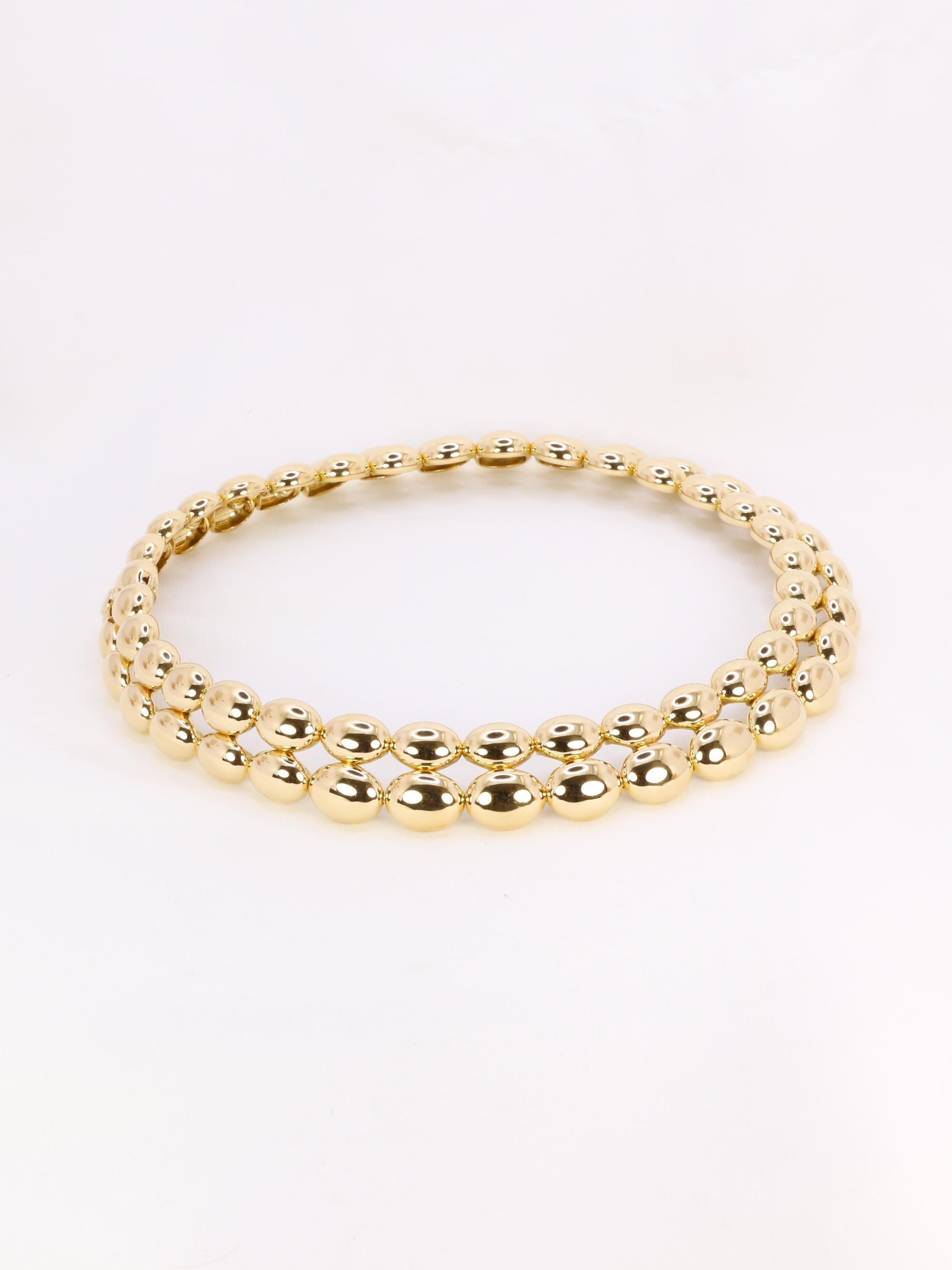 CHAUMET Vintage necklace Magellan model double row in yellow gold For Sale 10