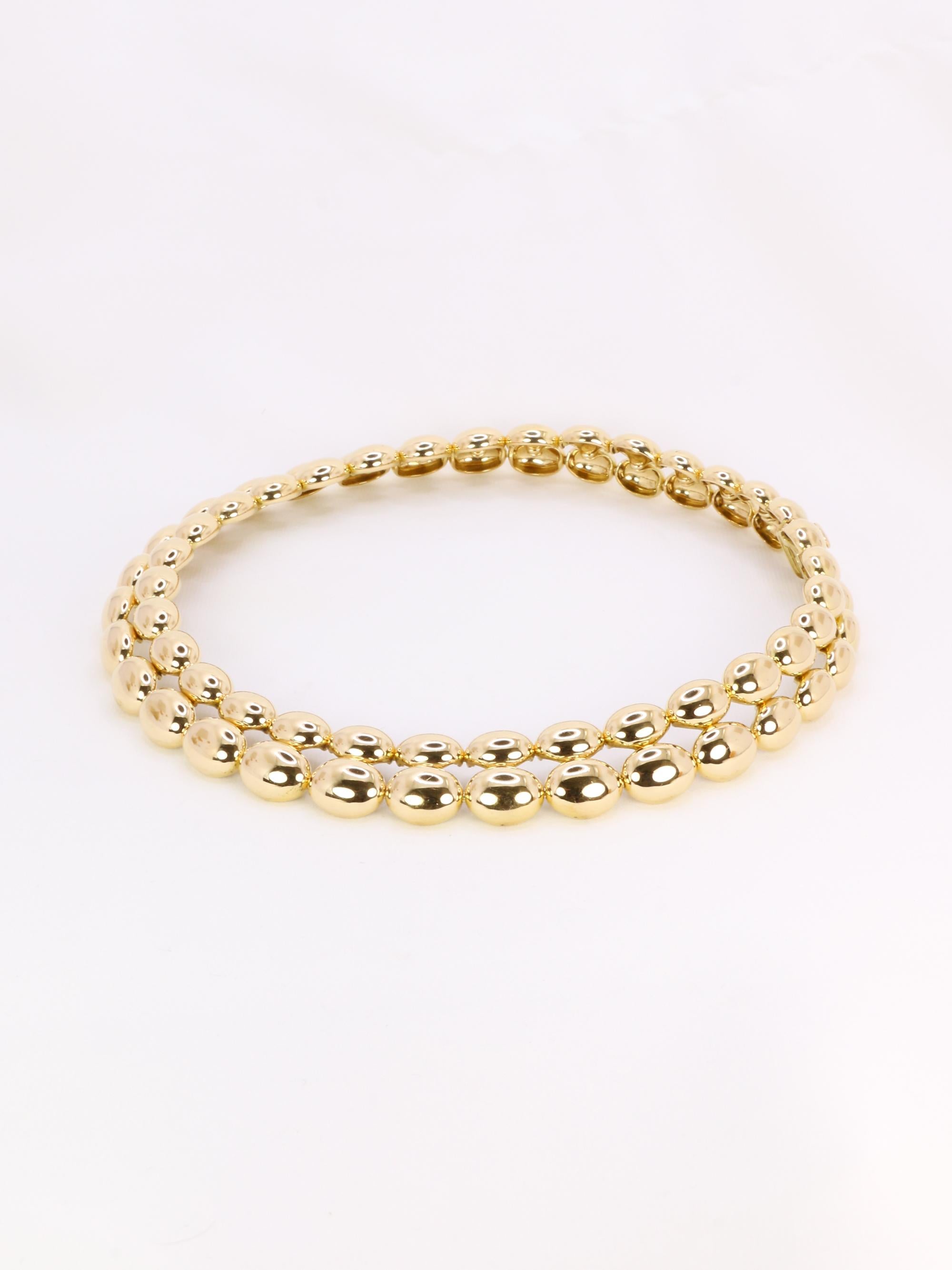 CHAUMET Vintage necklace Magellan model double row in yellow gold For Sale 11