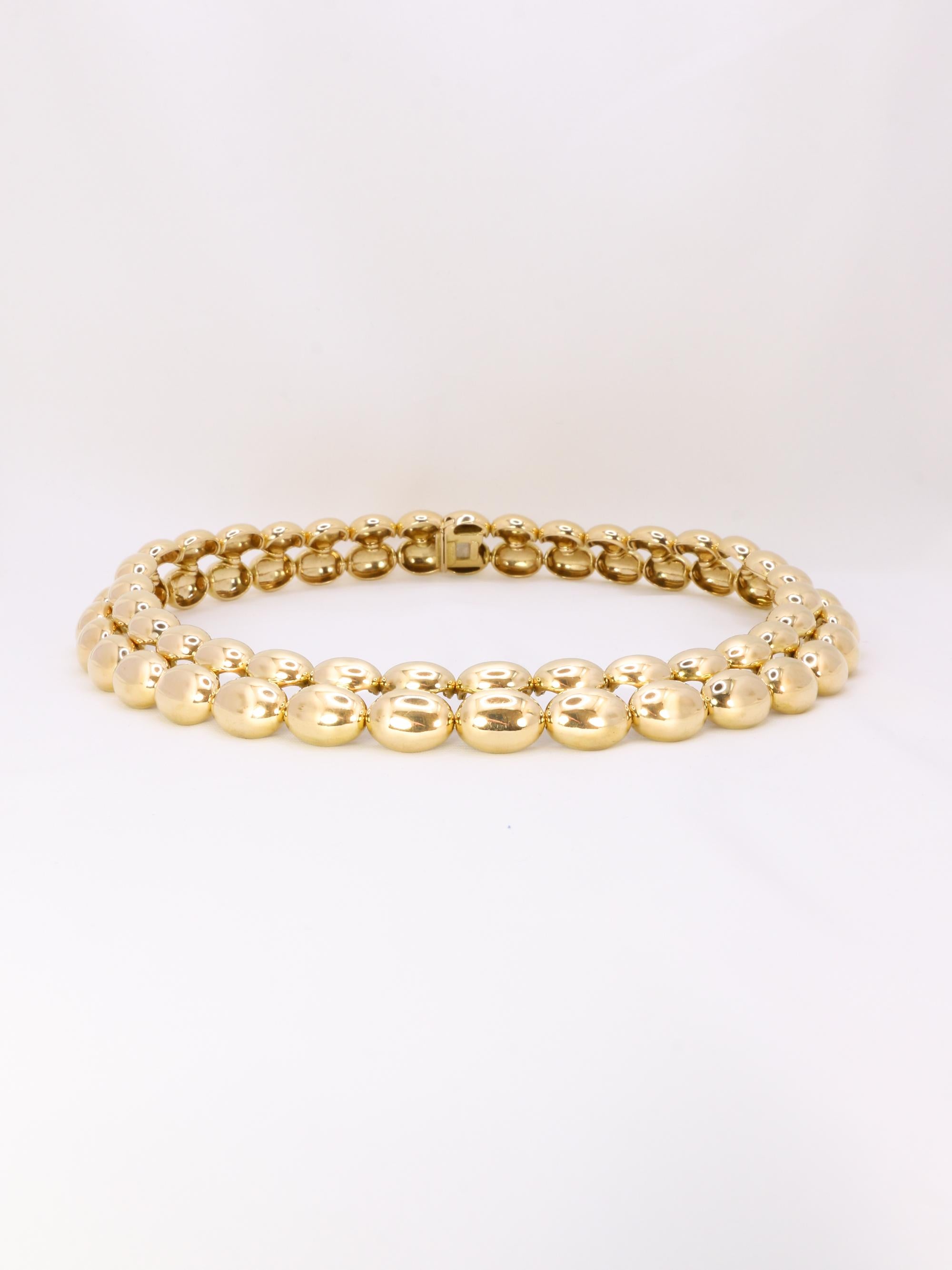 CHAUMET Vintage necklace Magellan model double row in yellow gold For Sale 12