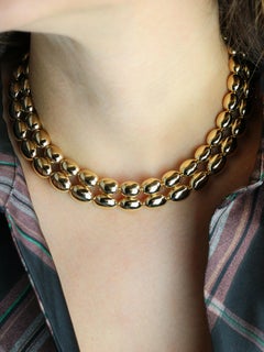 CHAUMET Vintage necklace Magellan model double row in yellow gold