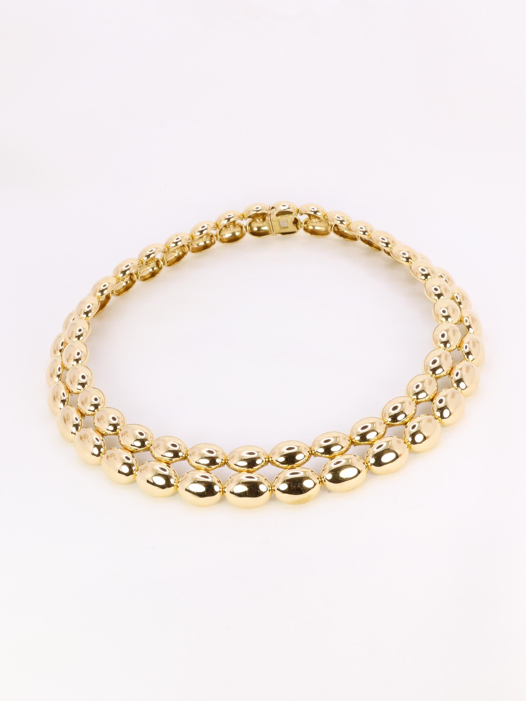CHAUMET Vintage necklace Magellan model double row in yellow gold For Sale 2