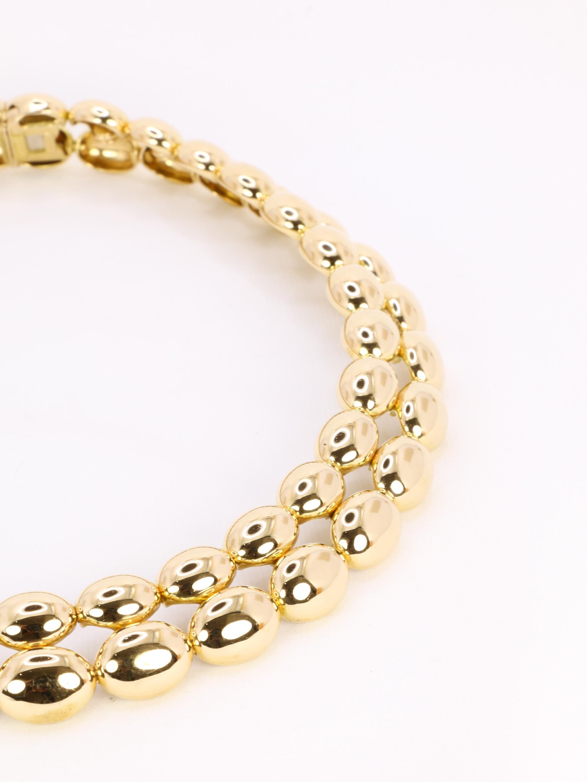 CHAUMET Vintage necklace Magellan model double row in yellow gold For Sale 3