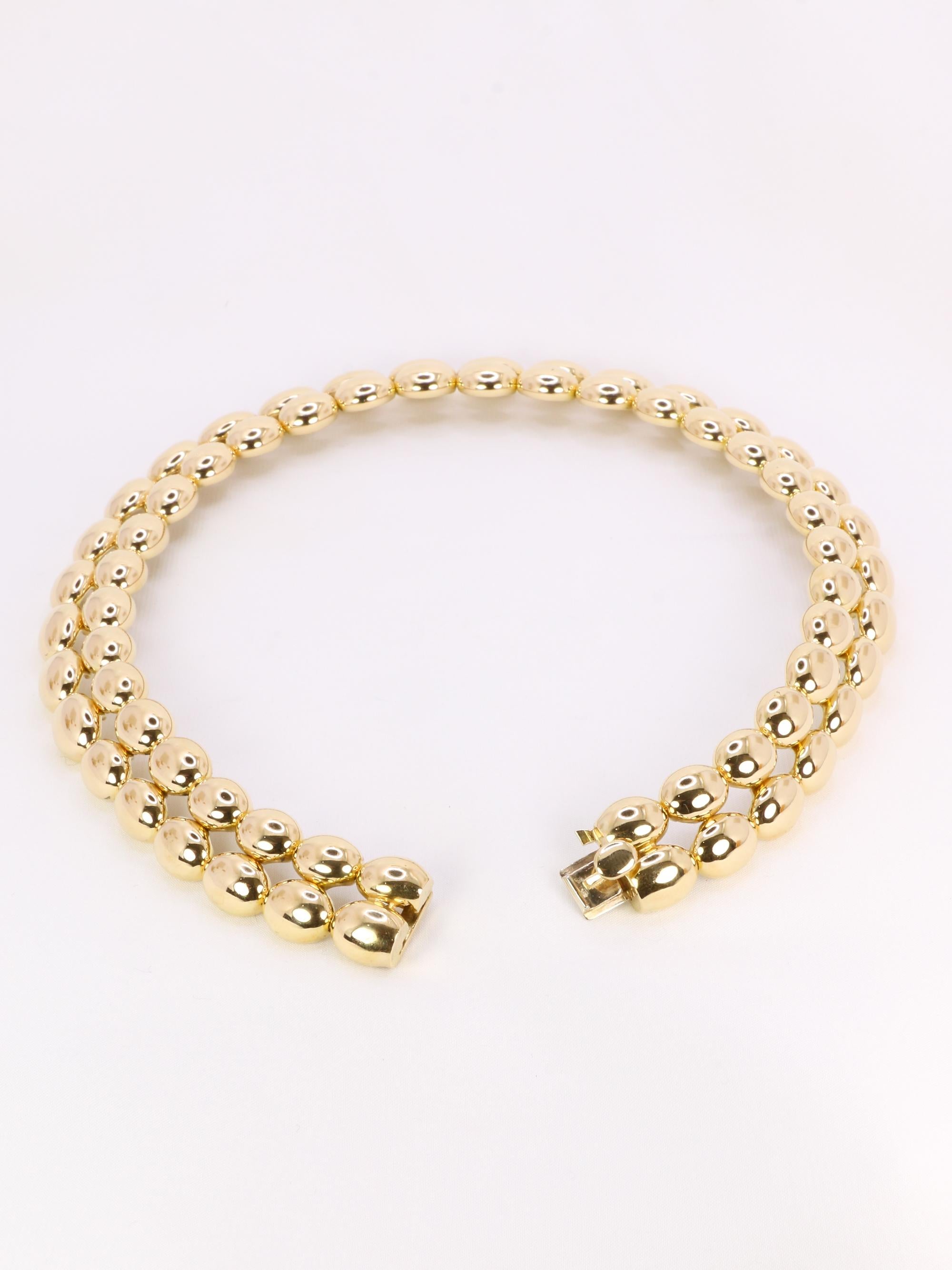 CHAUMET Vintage necklace Magellan model double row in yellow gold For Sale 4