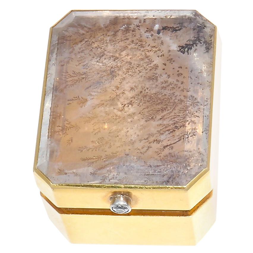 Chaumet Vintage Rock Crystal Diamond Gold Box