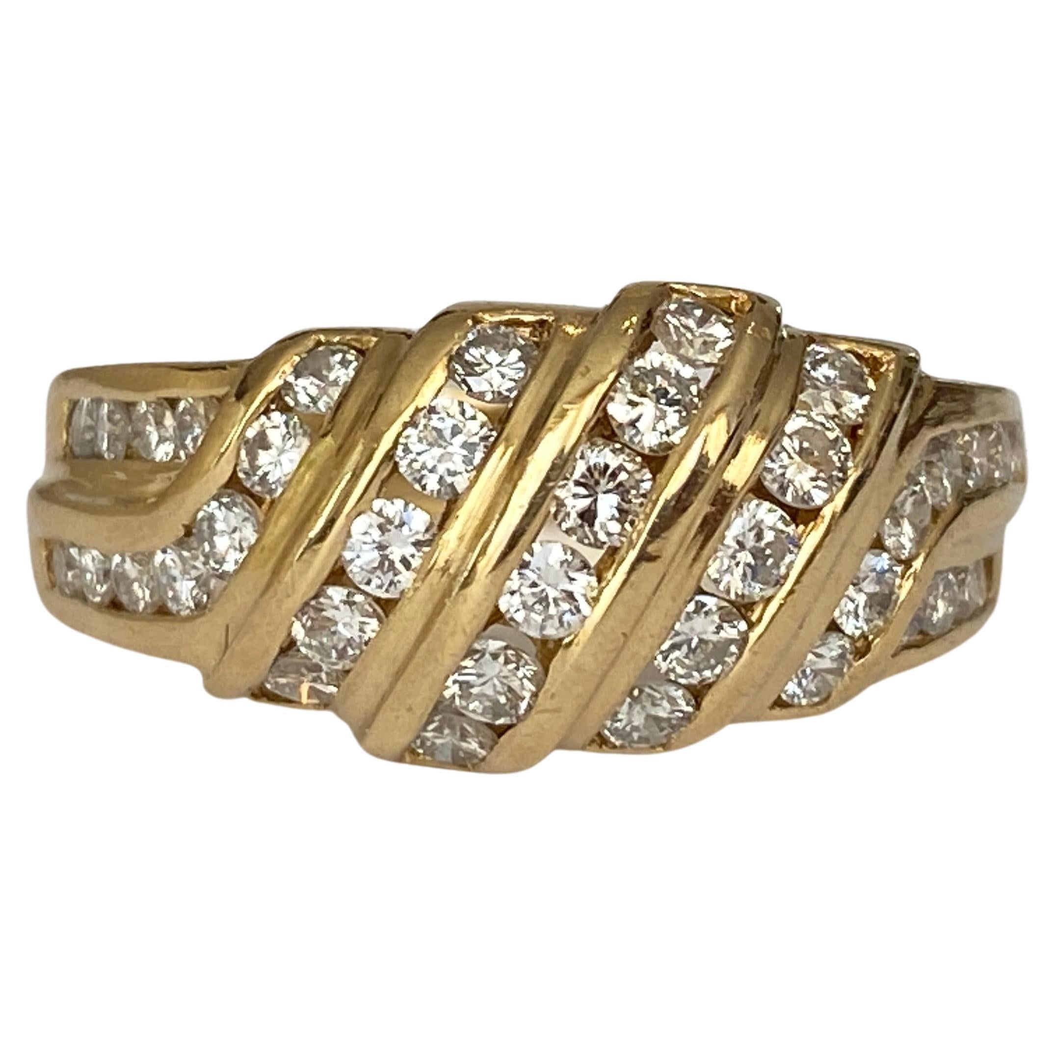 Chaumet  Vintage Yellow gold Diamond Ring For Sale