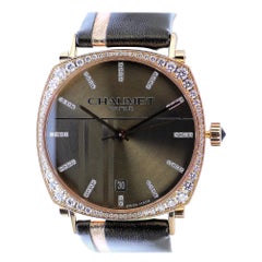 Chaumet Watch, Automatic Dandy Pave 18ct Rose Gold & Diamond