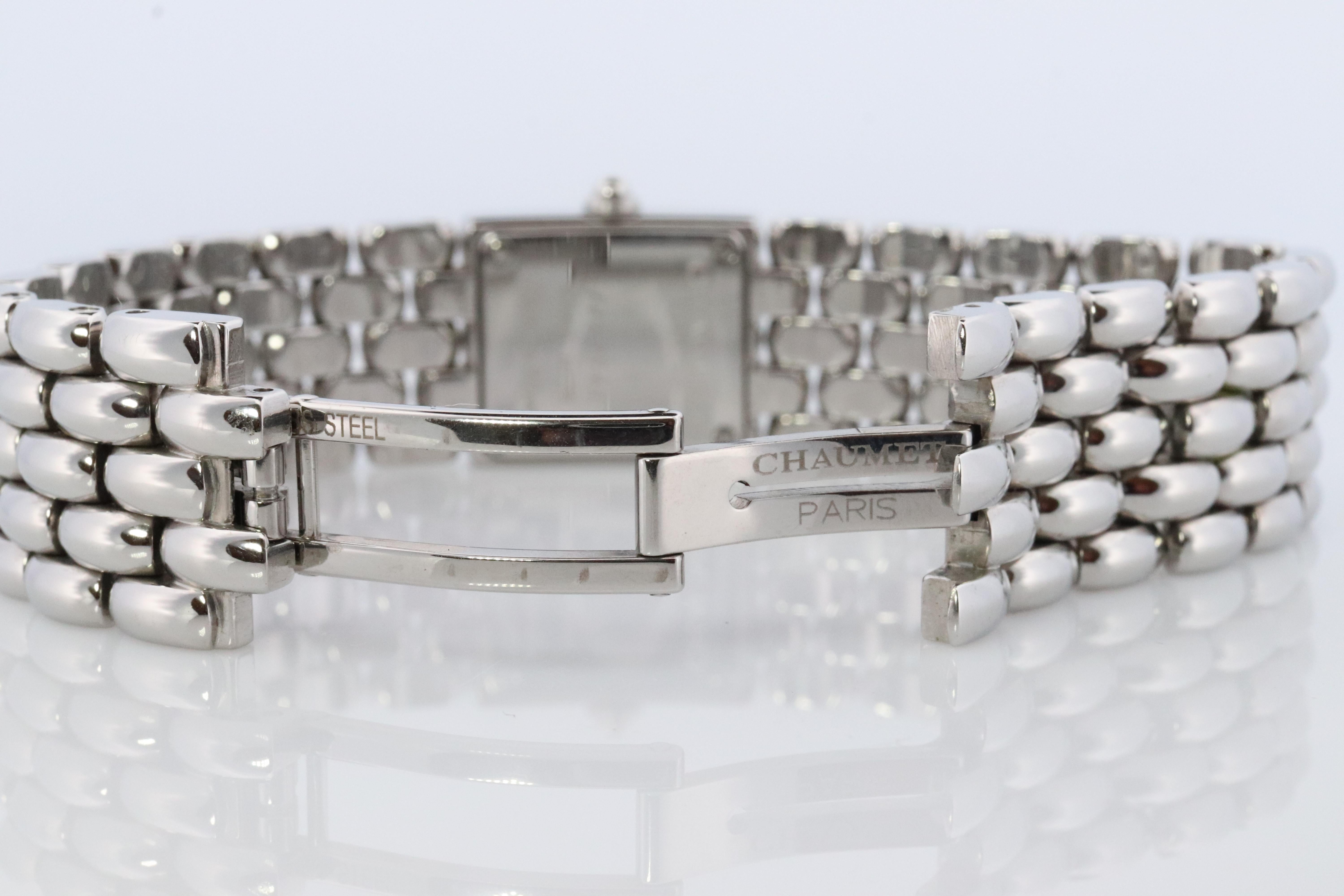 Chaumet Uhr. Chaumet Khesis Damenarmbanduhr aus Stahl mit Diamant-Zifferblatt und Stahlarmband 2