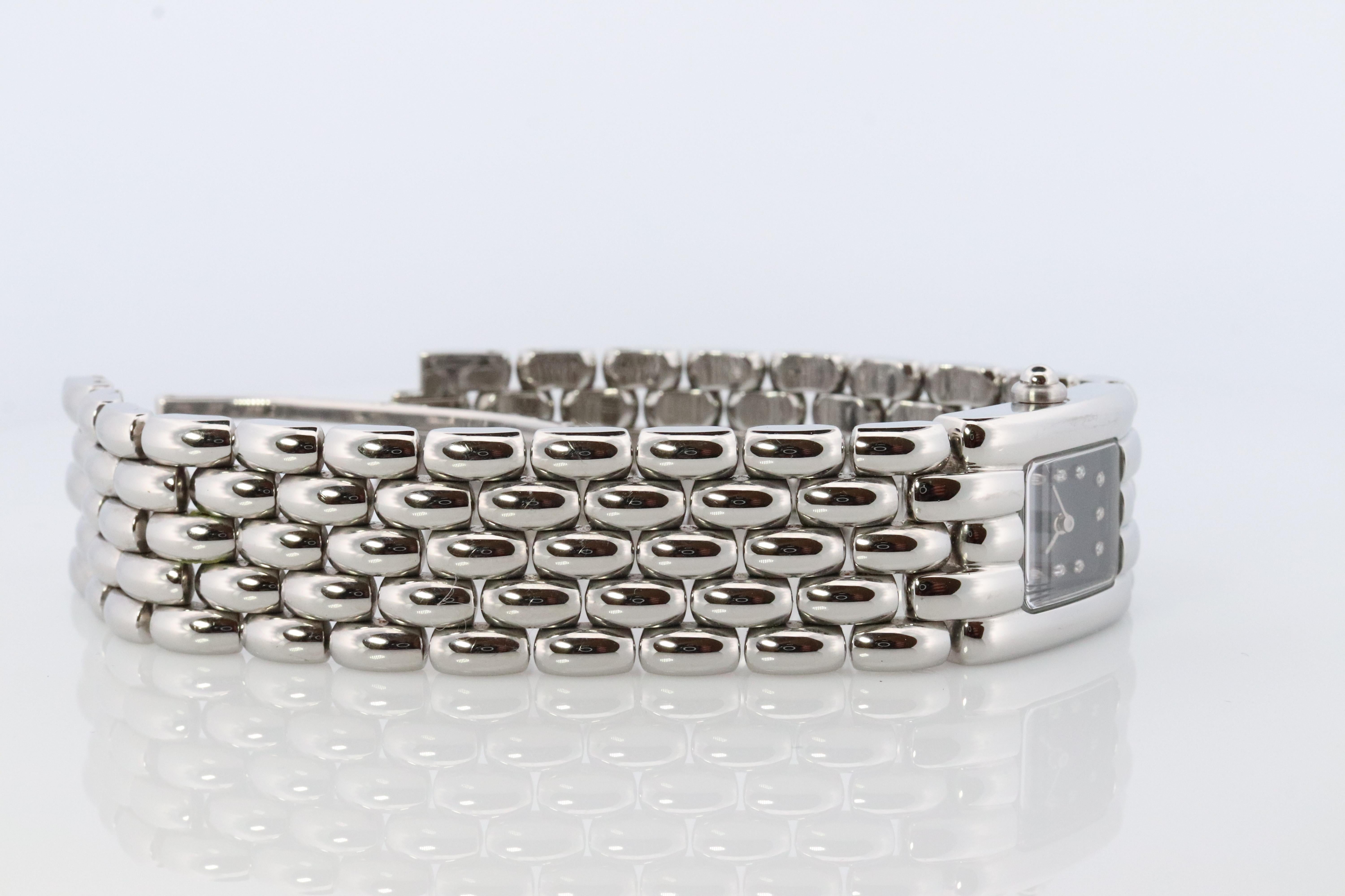 Chaumet Uhr. Chaumet Khesis Damenarmbanduhr aus Stahl mit Diamant-Zifferblatt und Stahlarmband 3