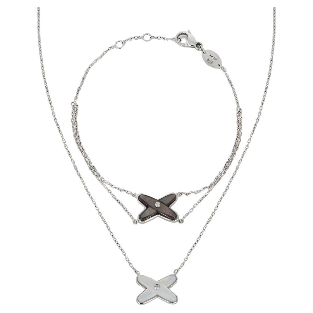 Chaumet White Gold Mother of Pearl & Diamond Juex de Liens Necklace & Bracelet