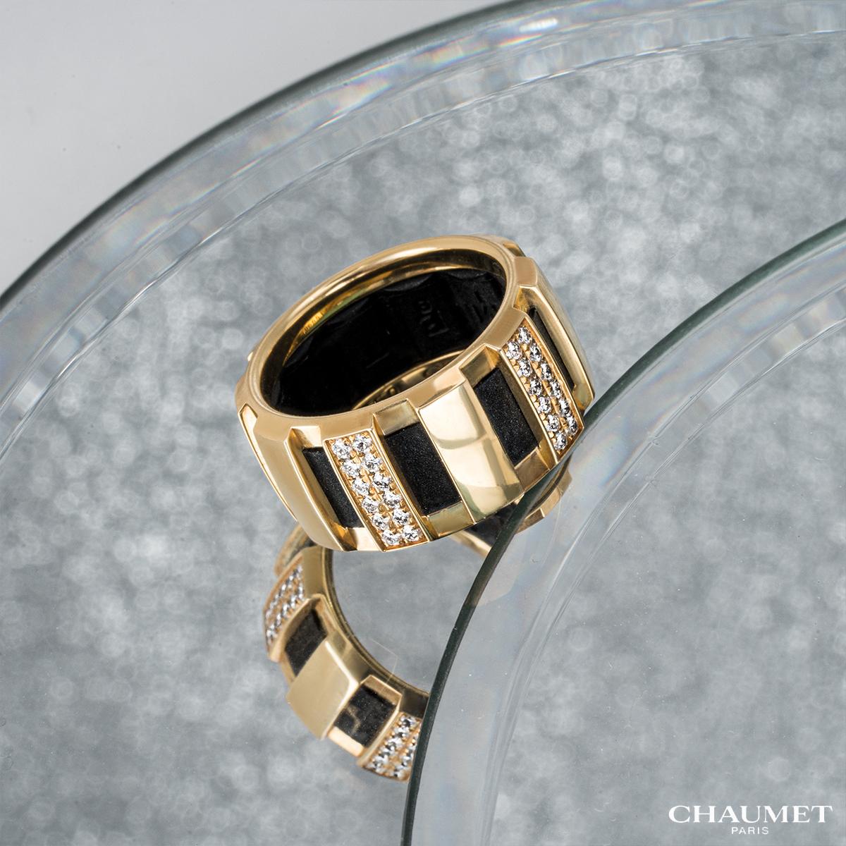 Chaumet Gelbgold Diamant Class One Ring im Angebot 1