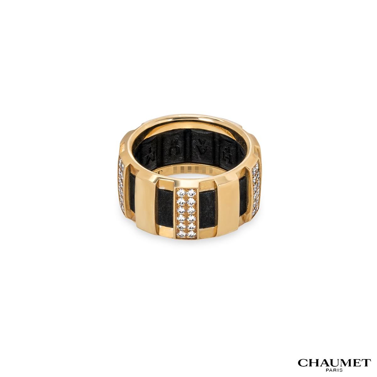 Taille ronde Chaumet Bague Class One en or jaune et diamants en vente