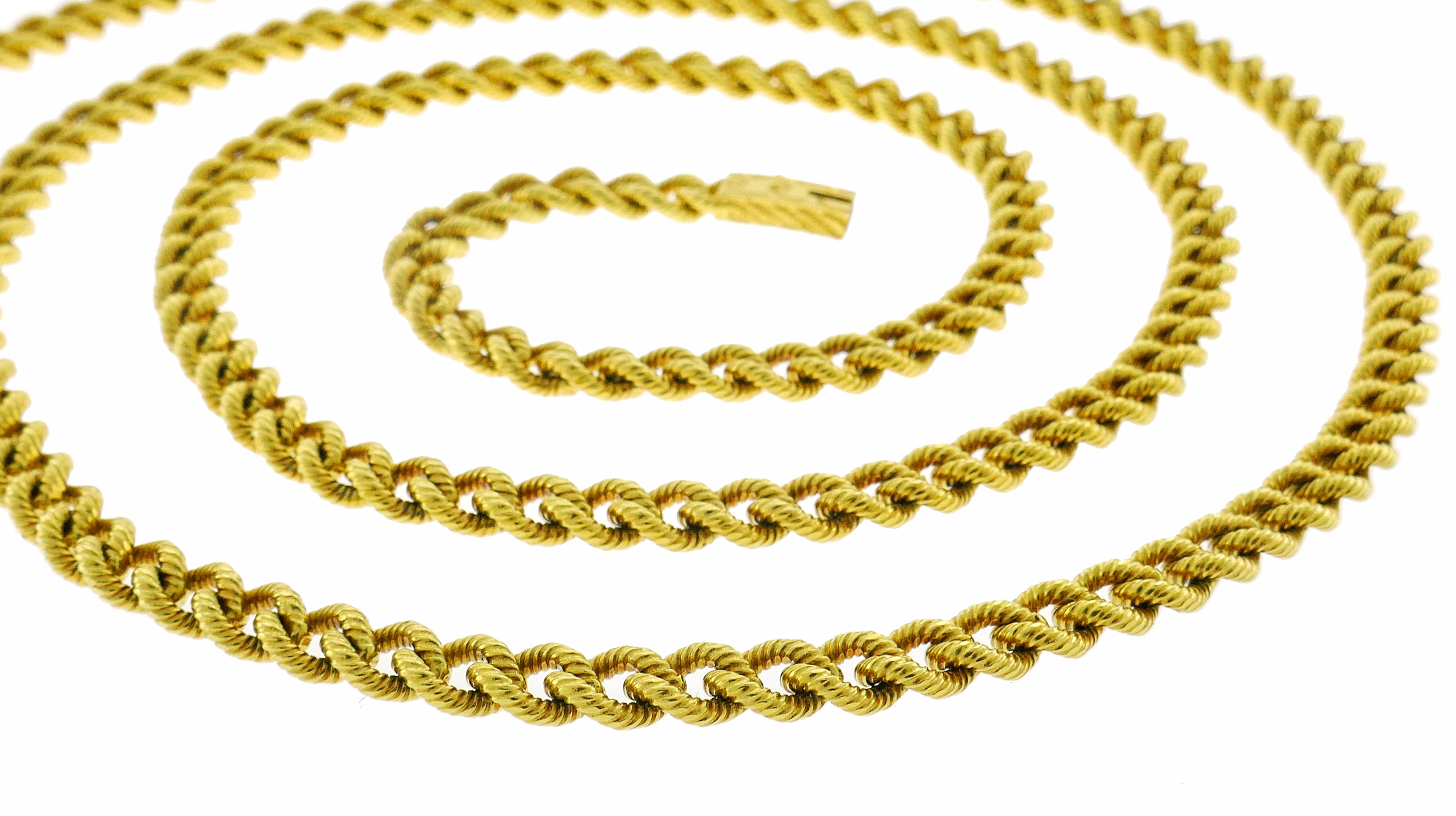 Chaumet Yellow Gold Link Chain Necklace, 1970s French 2