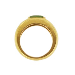 Anello Chaumnet con tormalina verde in oro 18k