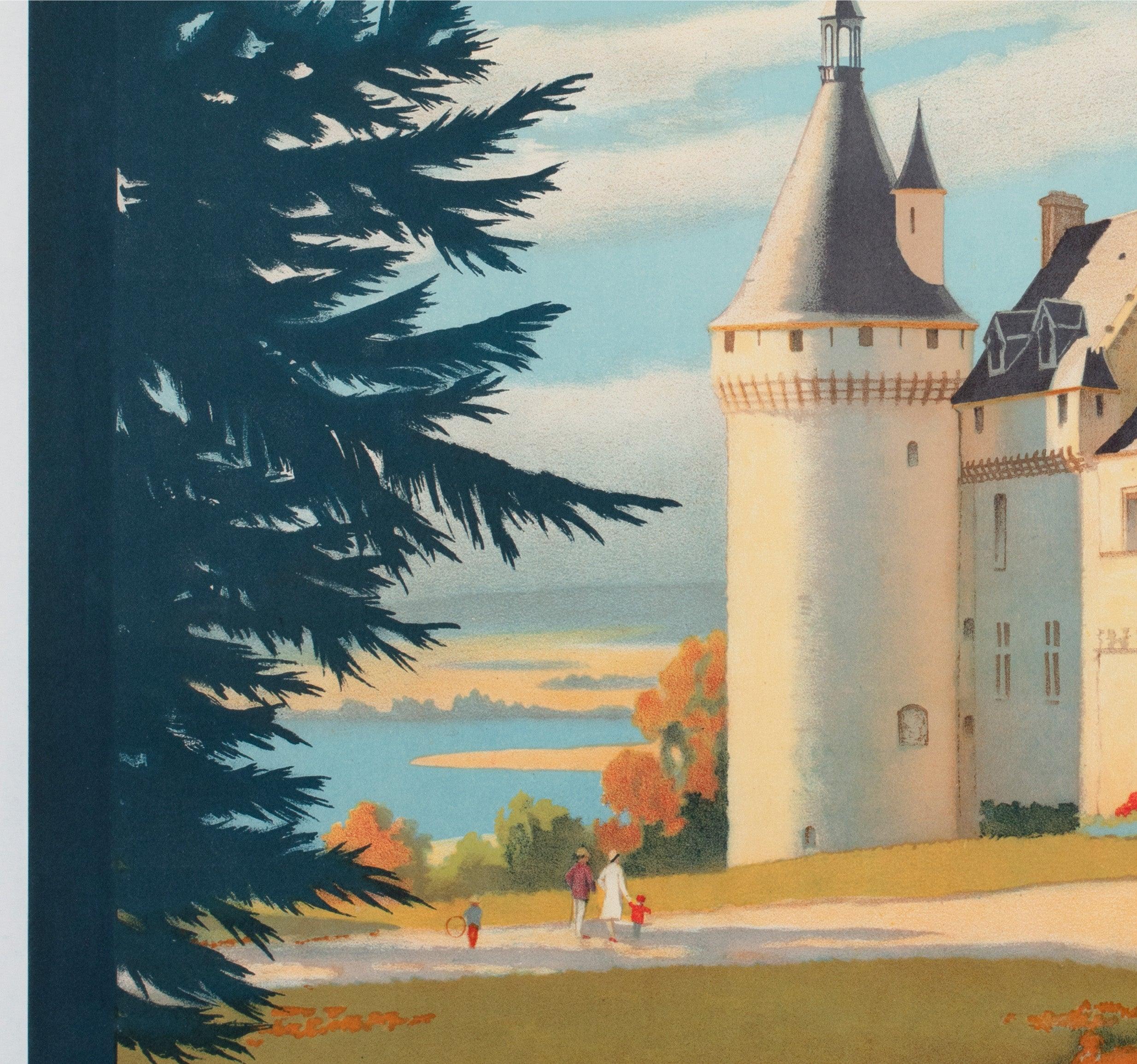 Chaumont c1928 Französisch Eisenbahn Reisen Werbeplakat, Contant Duval (Leinen) im Angebot