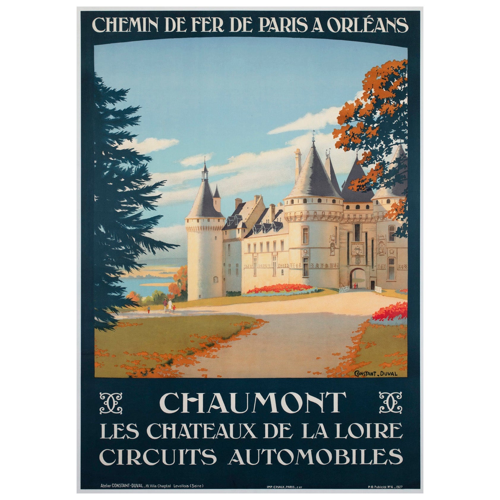 Chaumont c1928 Französisch Eisenbahn Reisen Werbeplakat, Contant Duval