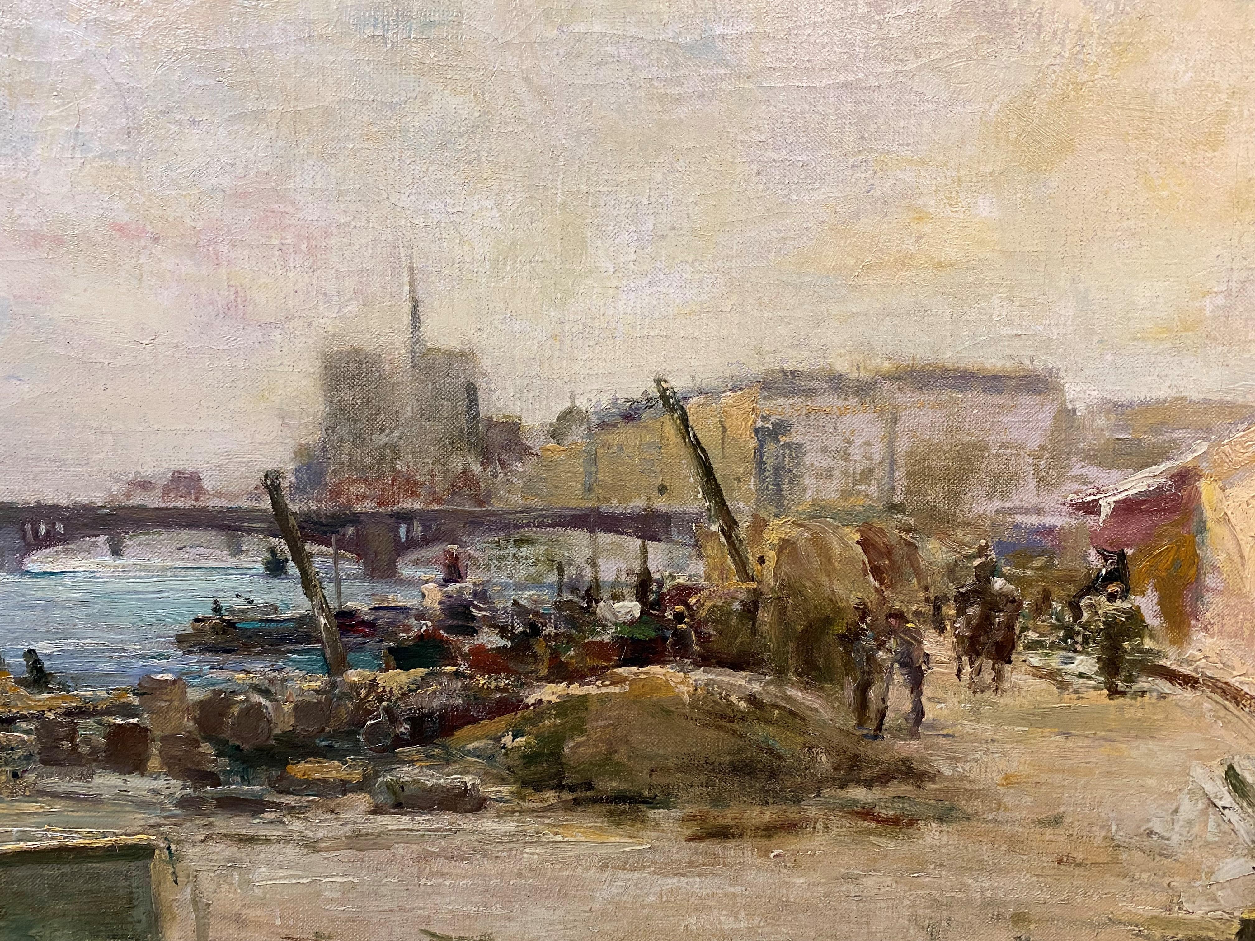 long The Seine: „Along The Seine“ (Amerikanischer Impressionismus), Painting, von Chauncey Foster Ryder