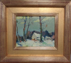 Chauncey Foster Ryder Paesaggio dipinto ad olio Tonalista americano Etichetta Salmagundi