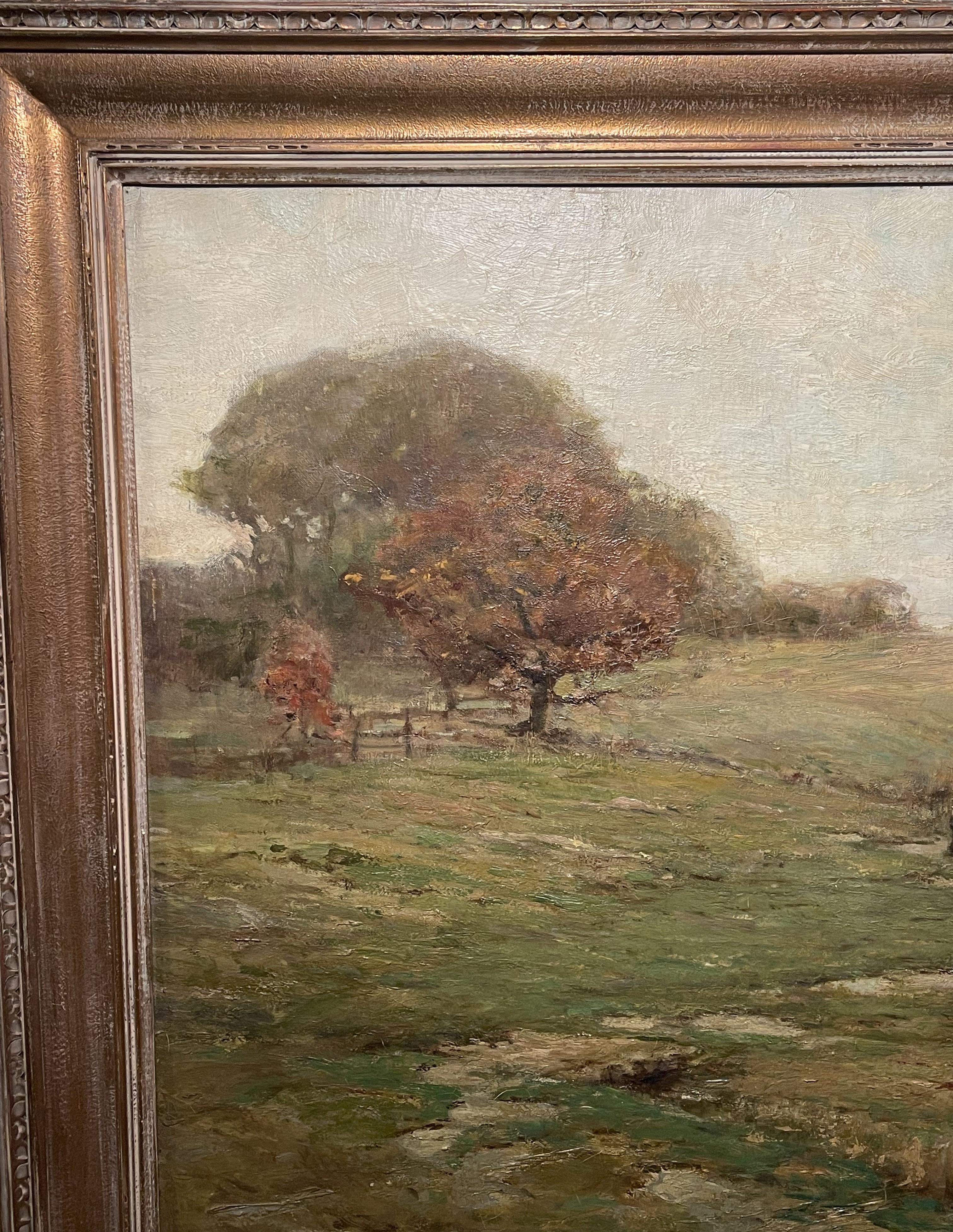 Chauncey Foster Ryder Landscape with Figures Oil Painting 1868-1949 Tonalist For Sale 2