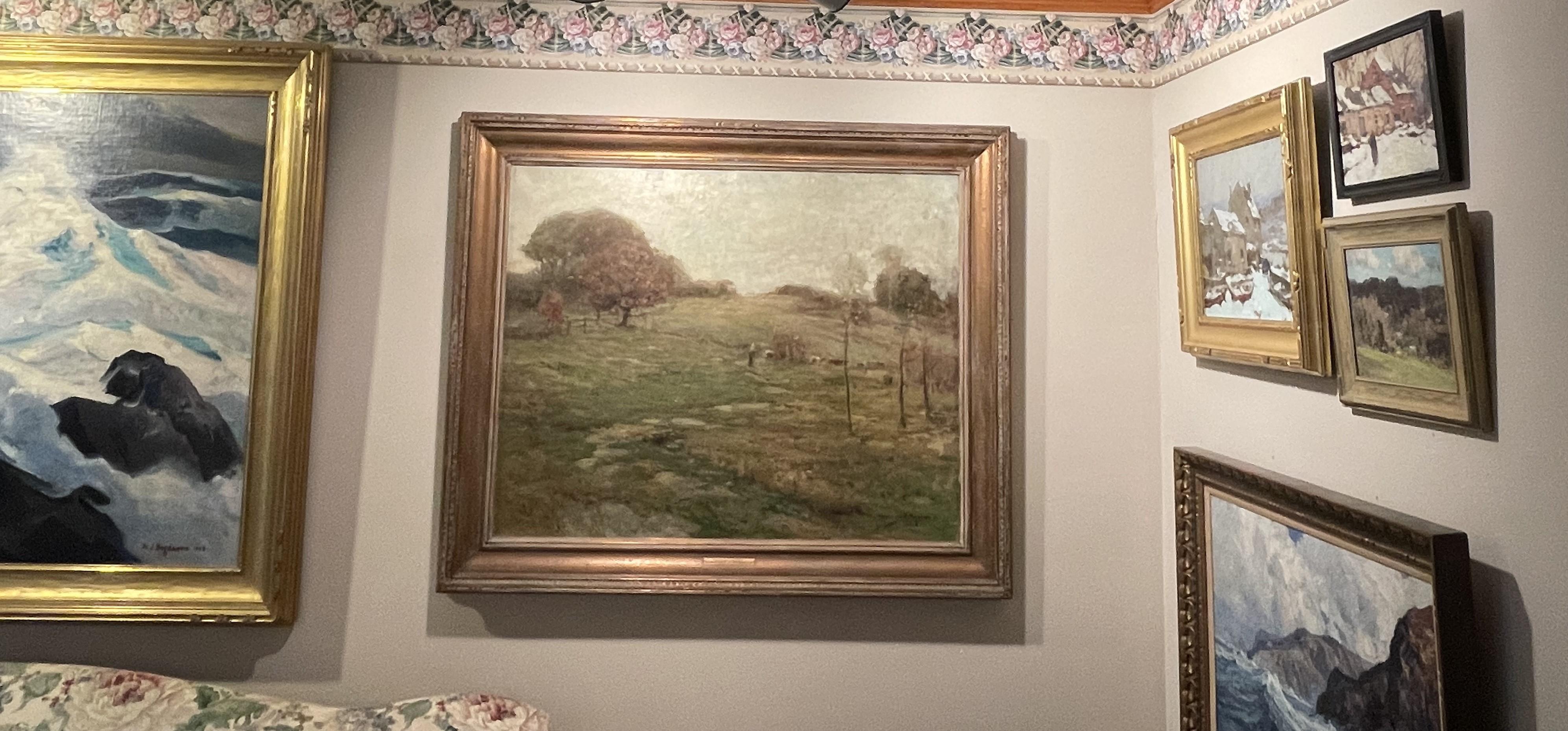 Chauncey Foster Ryder Landscape with Figures Oil Painting 1868-1949 Tonalist For Sale 5
