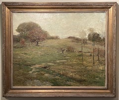 Vintage Chauncey Foster Ryder Landscape with Figures Oil Painting 1868-1949 Tonalist