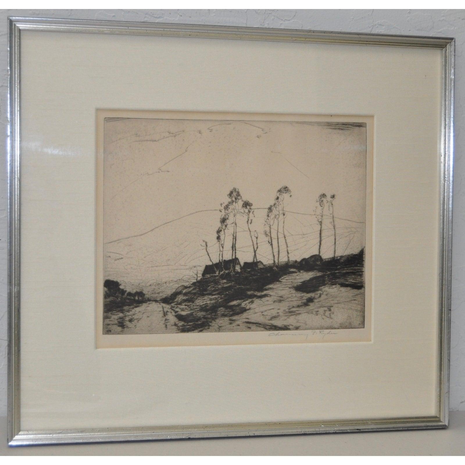 Chauncey F. Ryder Drypoint Etching 