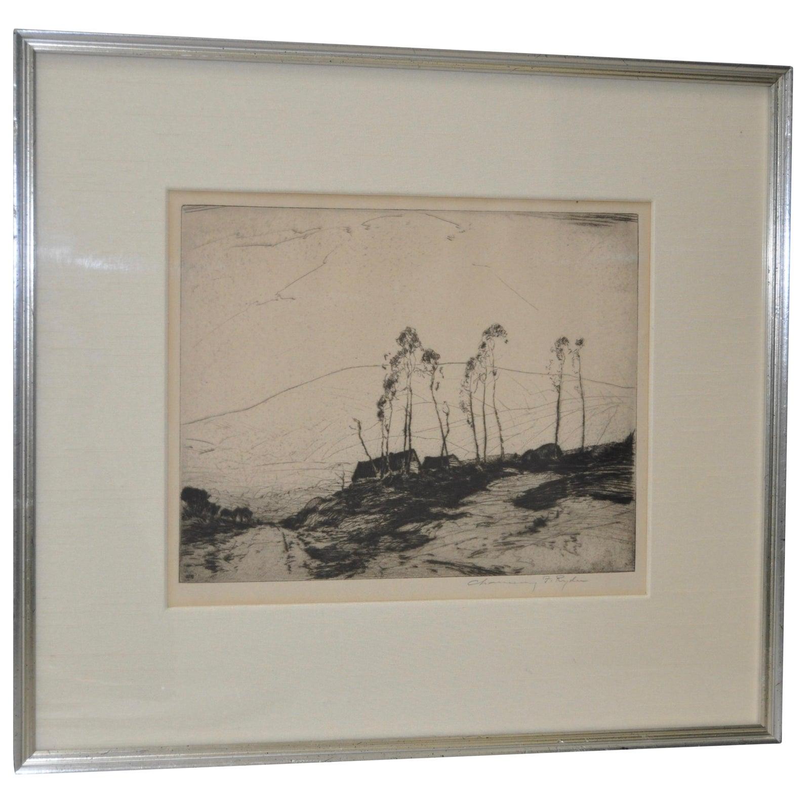 Chauncey F. Ryder Drypoint Etching 