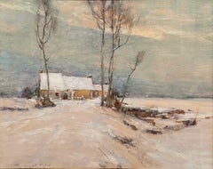 „The Quiet of Winter“ – amerikanischer postimpressionistischer, Landschaftsmaler
