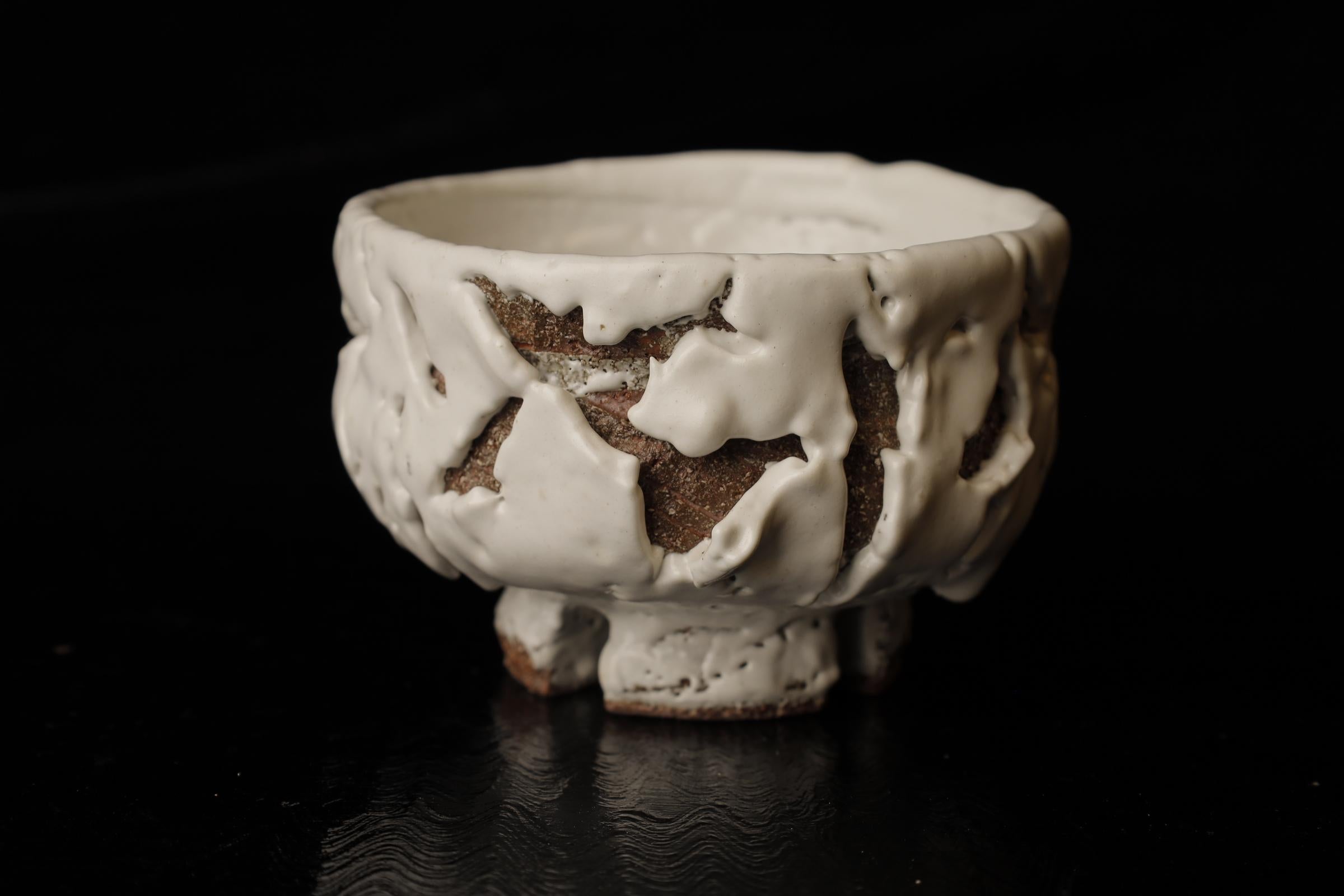 Chawan (tea bowl) by famous Hagi contemporary artist Seigan Yamane For Sale 3