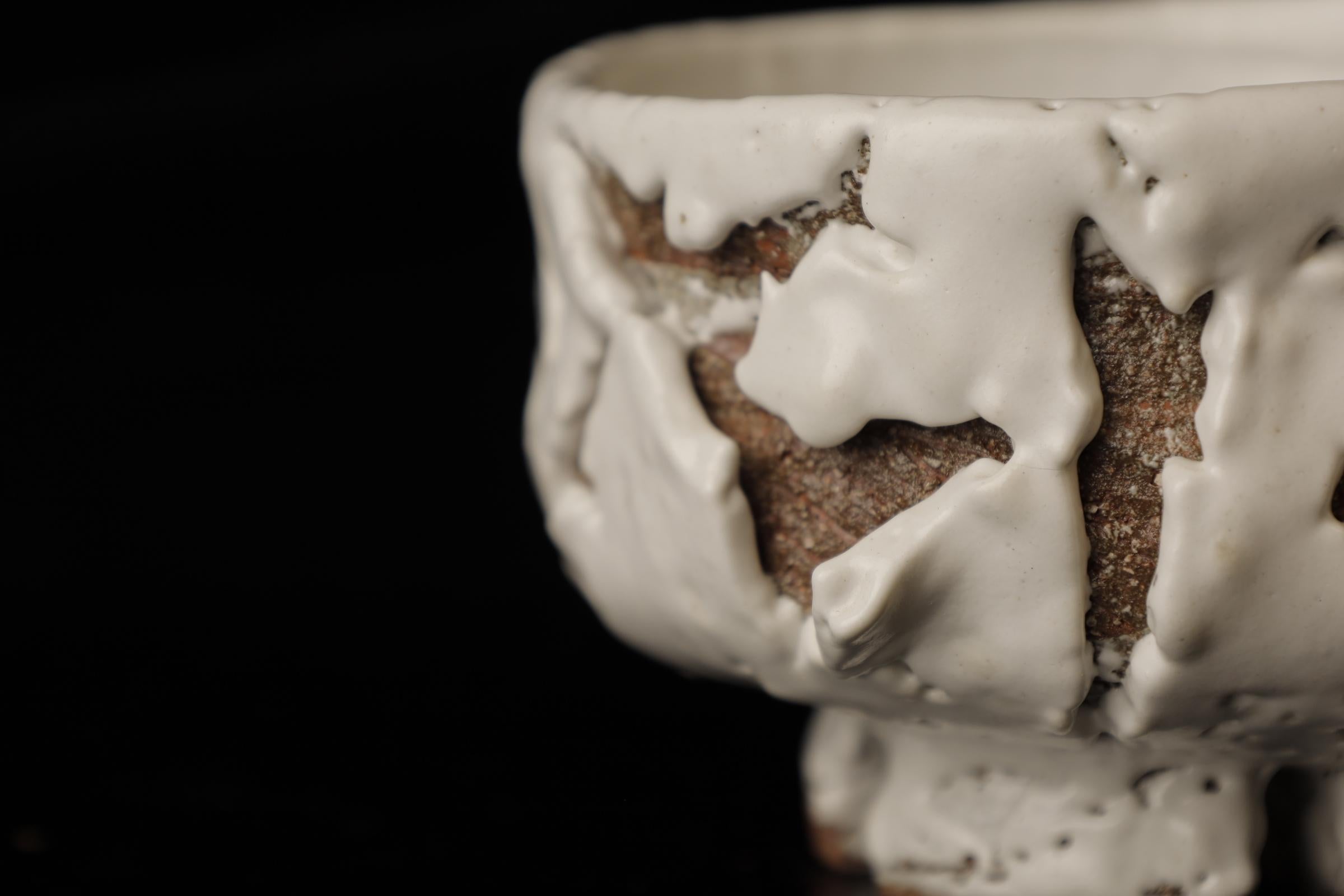 Chawan (tea bowl) by famous Hagi contemporary artist Seigan Yamane For Sale 4