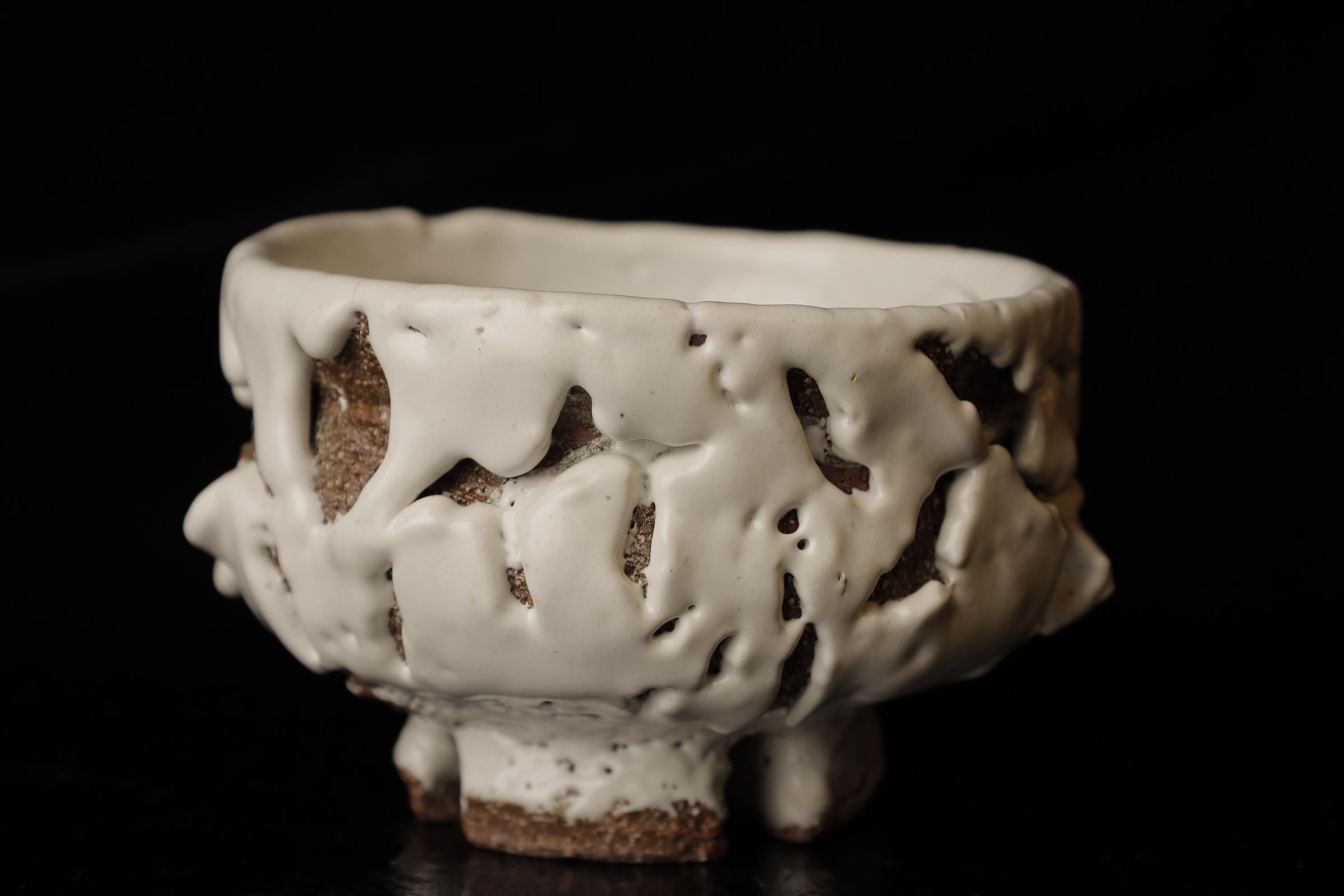 Chawan (tea bowl) by famous Hagi contemporary artist Seigan Yamane For Sale 5