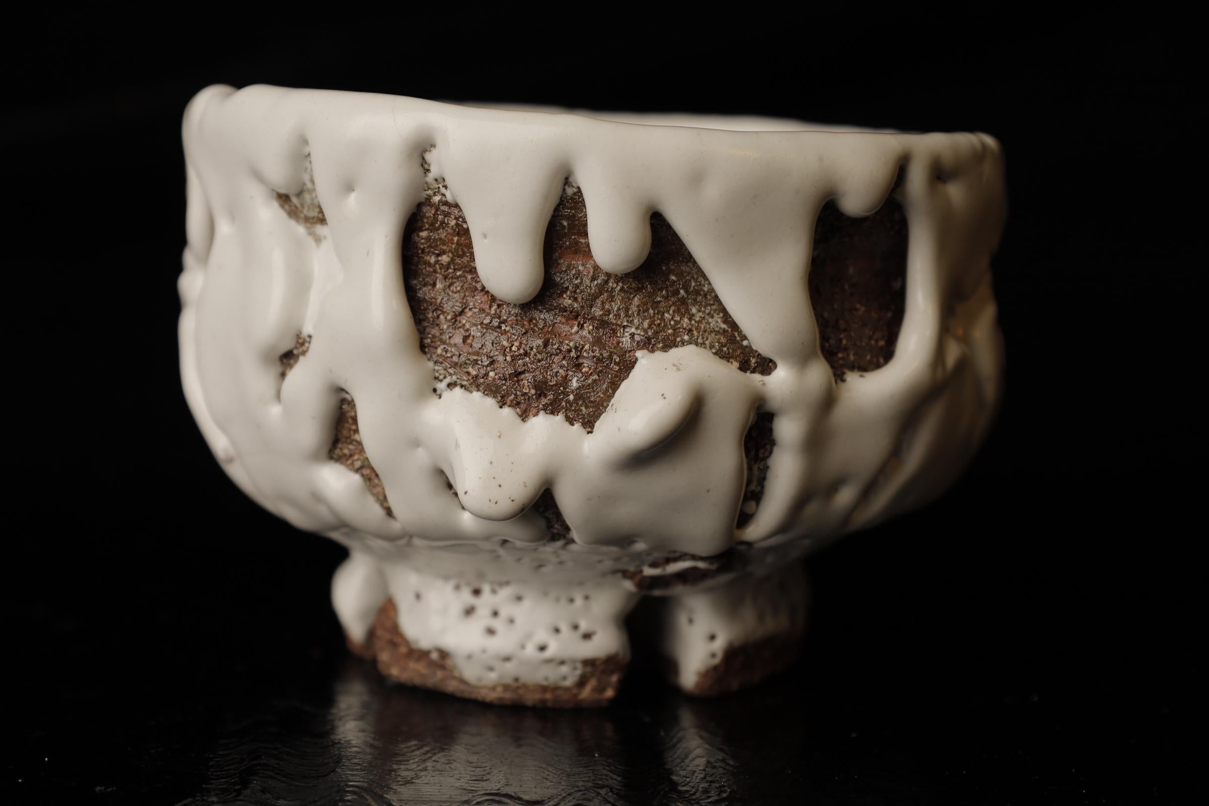 Chawan (tea bowl) by famous Hagi contemporary artist Seigan Yamane For Sale 6