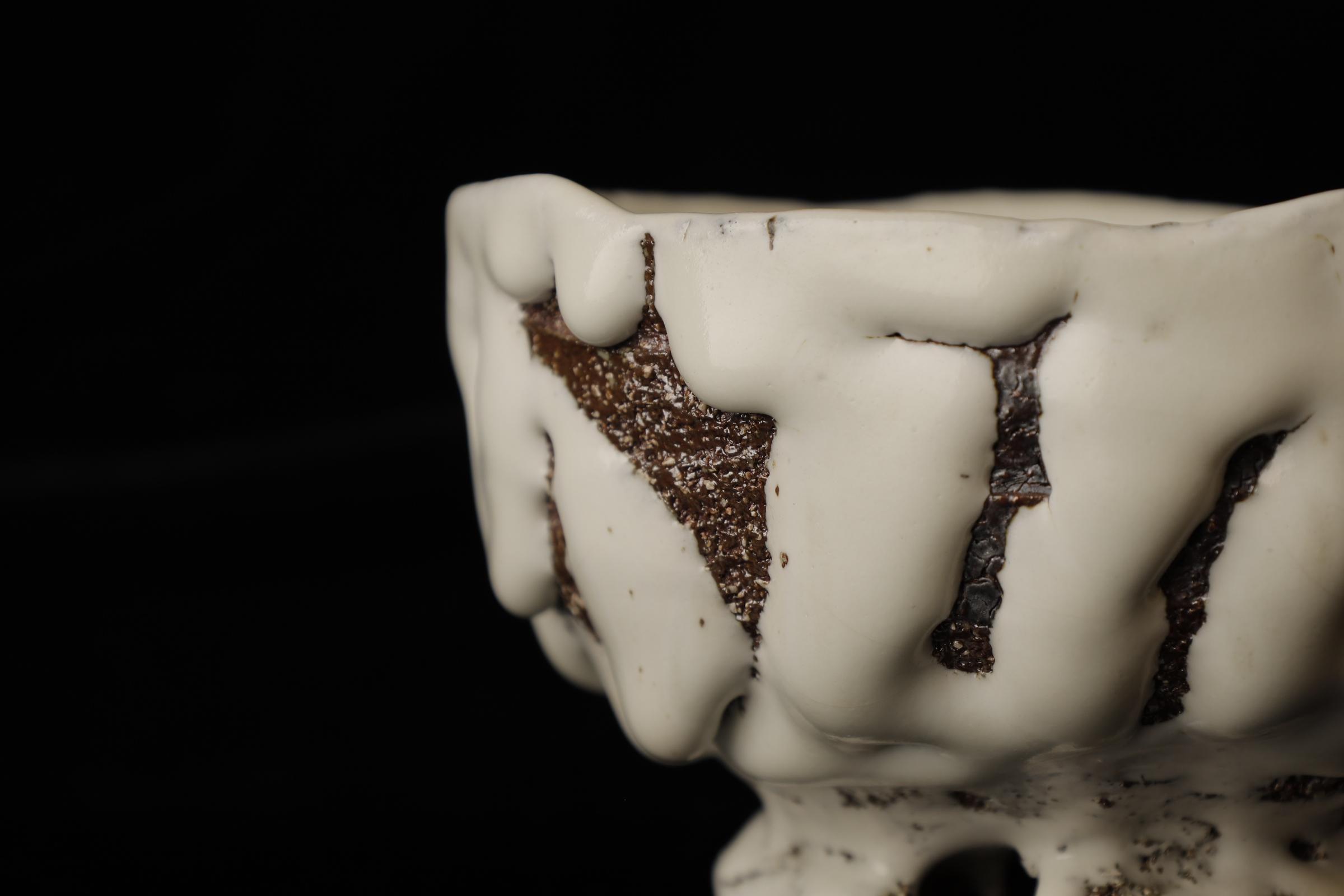 Smaltato Chawan (ciotola da tè) del famoso artista contemporaneo di Hagi Seigan Yamane in vendita