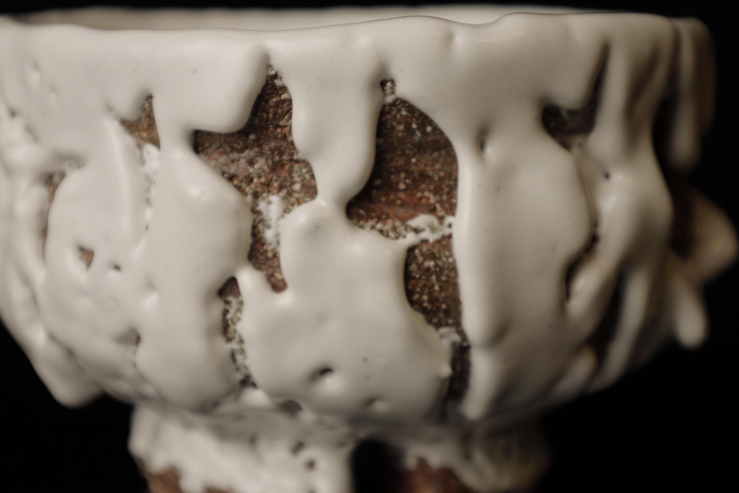 Chawan (tea bowl) by famous Hagi contemporary artist Seigan Yamane In Excellent Condition For Sale In Fukuoka, JP