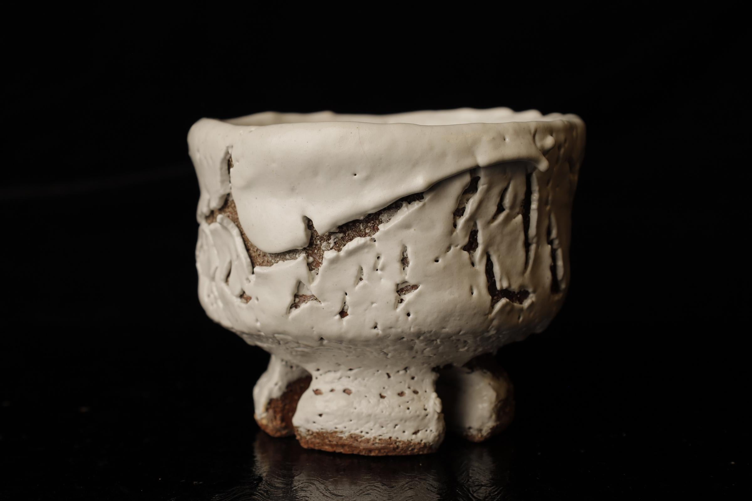 Chawan (tea bowl) by famous Hagi contemporary artist Seigan Yamane In Excellent Condition For Sale In Fukuoka, JP