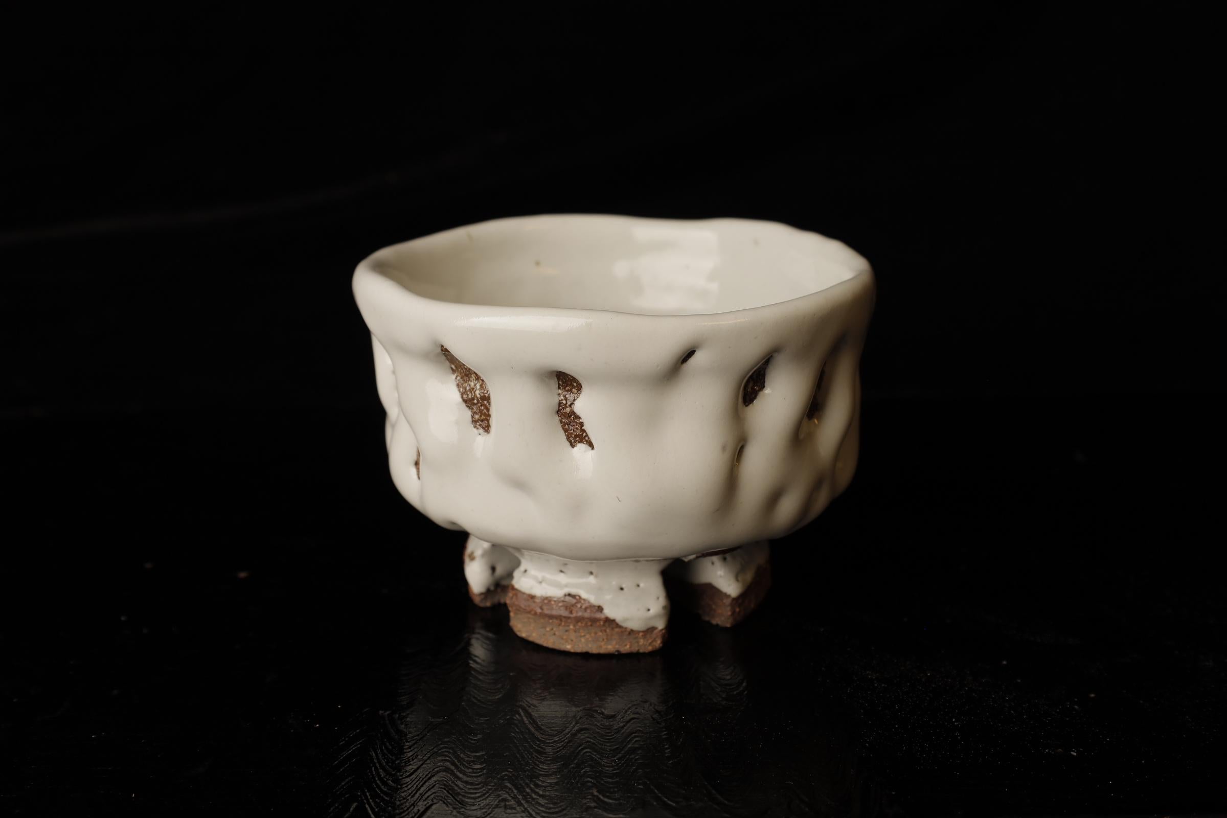 Chawan (ciotola da tè) del famoso artista contemporaneo di Hagi Seigan Yamane In condizioni ottime in vendita a Fukuoka, JP