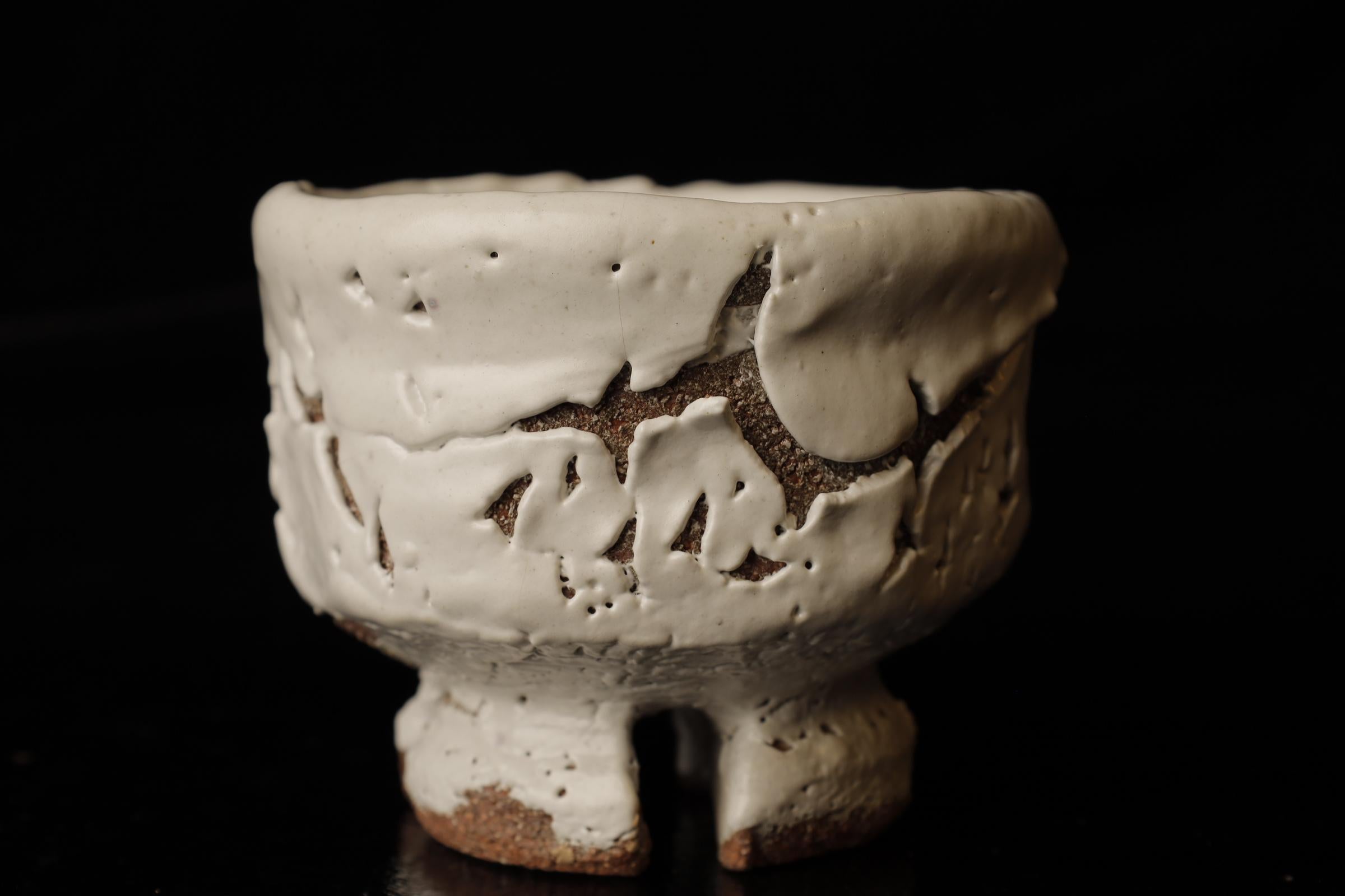 Chawan (tea bowl) by famous Hagi contemporary artist Seigan Yamane For Sale 1