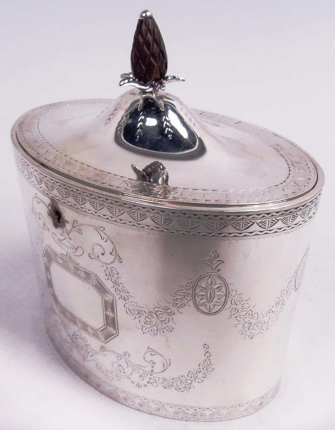 Neoclassico Chawner, porta tè in argento sterling georgiano neoclassico inglese, 1788 in vendita