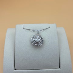 Chaya Jewellery Contemporary 18k White Gold Diamond Cluster Medallion Pendant Ne