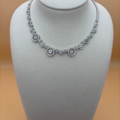 Chaya Jewellery Contemporary 18k White Gold Diamond Station Necklace with Bezel-