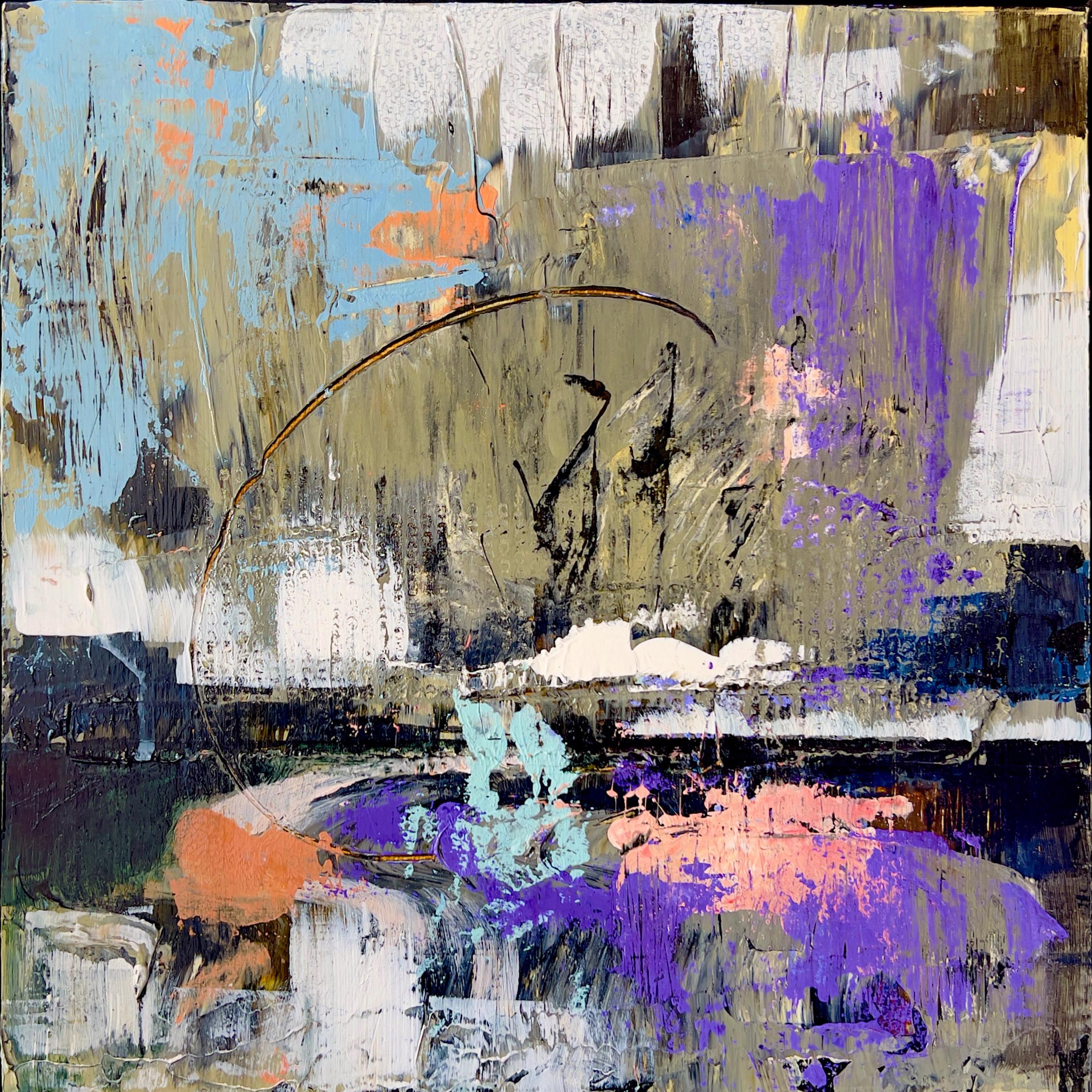 Evening at the Lake #3 - Abstract Expressionist Painting by Chaya Vance