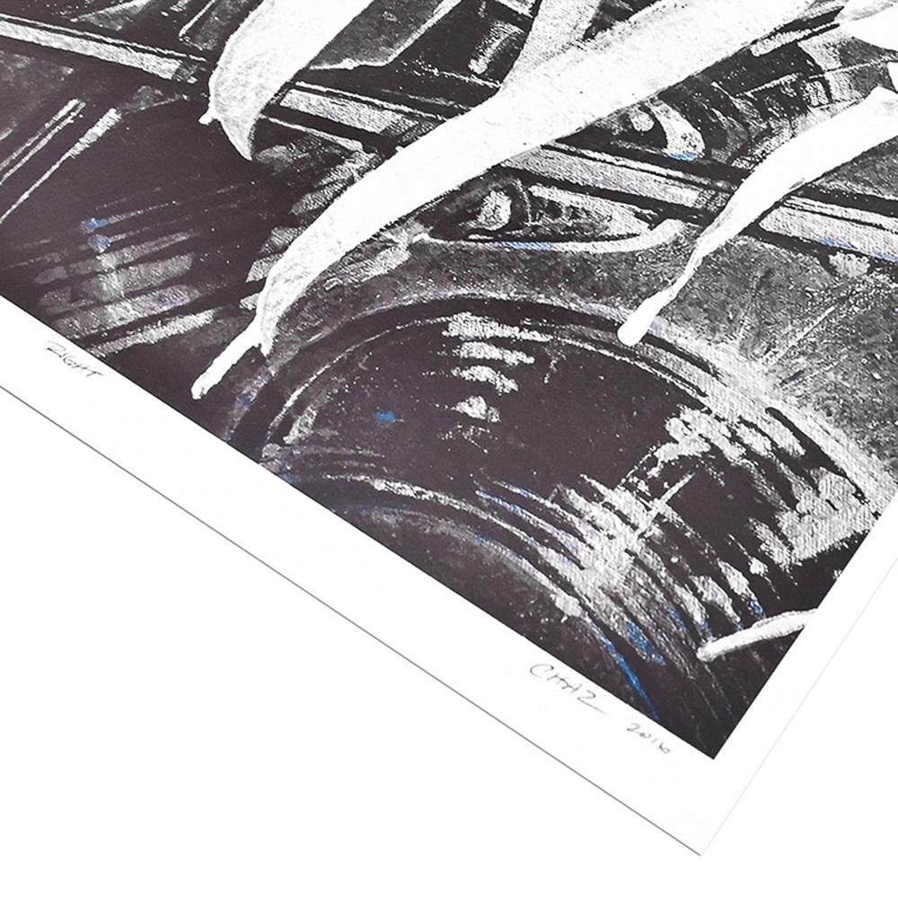 Stunning print by the talented LA artist featuring lettering reminiscent of hieroglyphics and calligraphy. 
Amazing details in this 8 color screenprint.
Hand signed by Chaz Bojorquez on bottom right of print with year. Numbered on bottom left.
Title