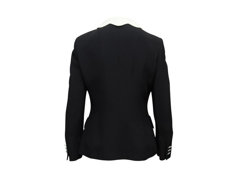 Cheap and Chic by Moschino Black and White Scalloped Blazer For Sale at ...