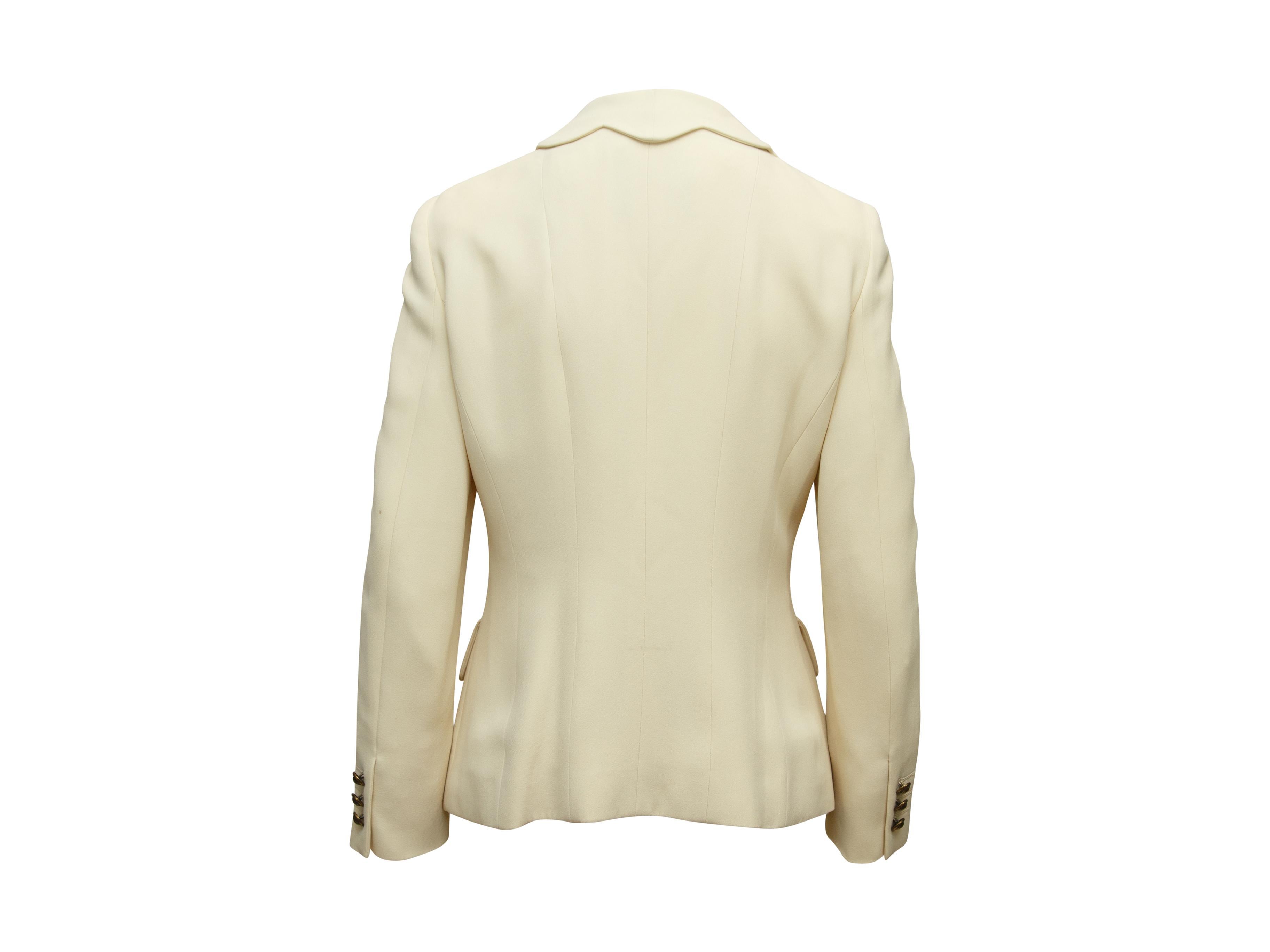 Beige Cheap and Chic By Moschino Cream Scalloped Jacket