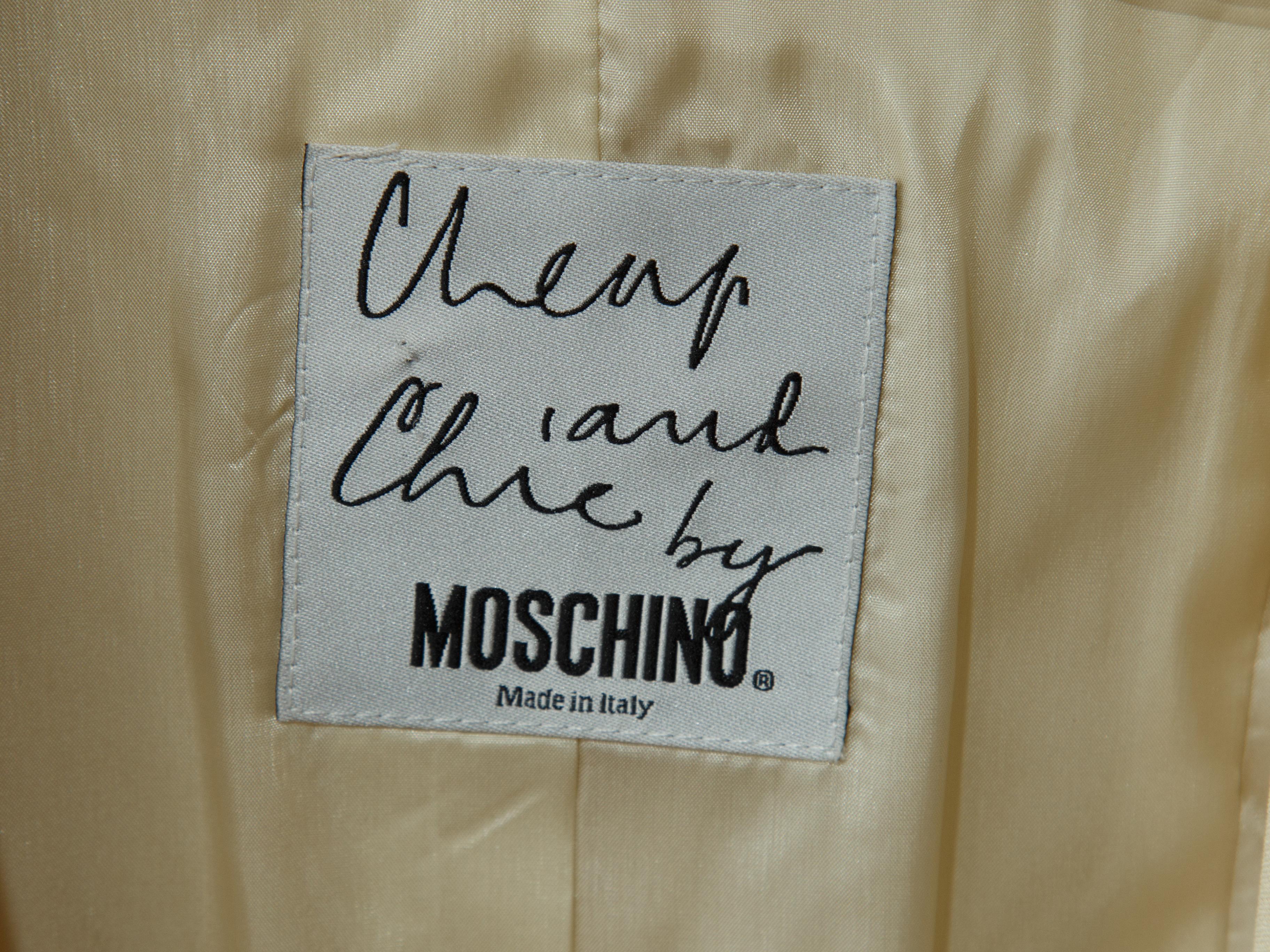Cheap and Chic By Moschino Cream Scalloped Jacket In Good Condition In New York, NY