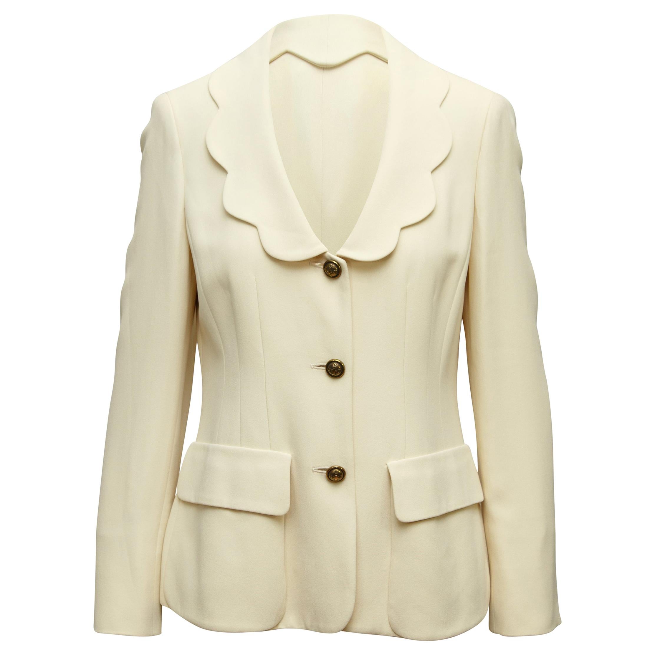 Cheap and Chic By Moschino Cream Scalloped Jacket