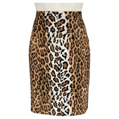 CHEAP and CHIC by MOSCHINO Size 10 Beige Brown Acetate Rayon Animal Print Skirt