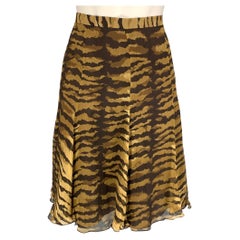 CHEAP and CHIC by MOSCHINO Size 10 Brown & Tan Animal Print Silk Skirt