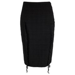 CHEAP AND CHIC by MOSCHINO Taille 4 Jupe crayon à volants en soie noire près du genou