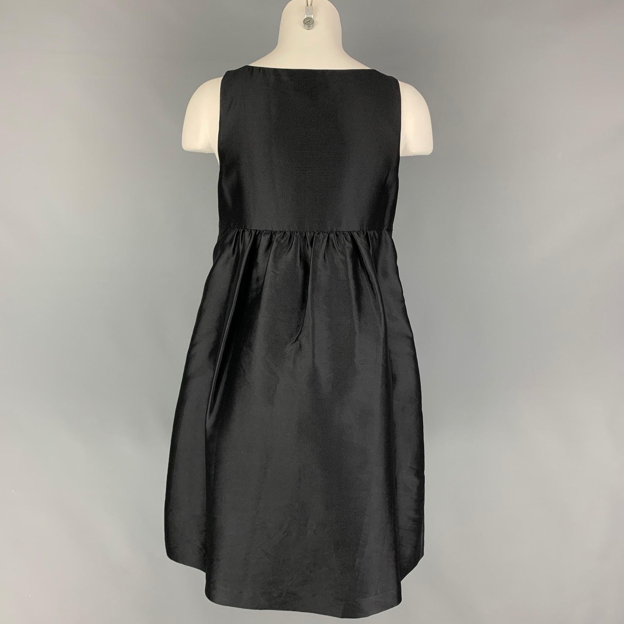 CHEAP and CHIC by MOSCHINO Size 8 Black Silk Polyester Ruffled Sleeveless Dress In Good Condition For Sale In San Francisco, CA